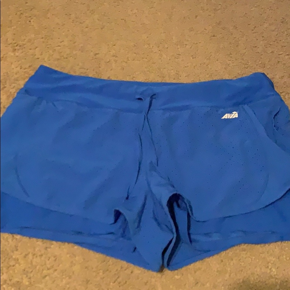 Avia blue lined women’s running shorts size L